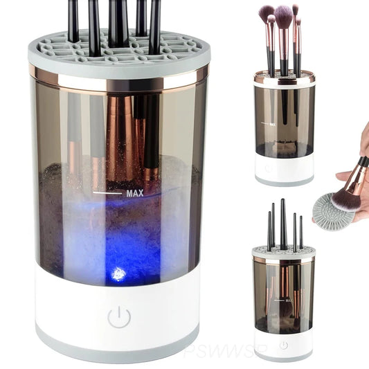 USB Plug Portable Electric Makeup Brush Cleaner with Rubber Makeup Machine Electric USB Quick Cleaner Cleaning Brush Collar Brus
