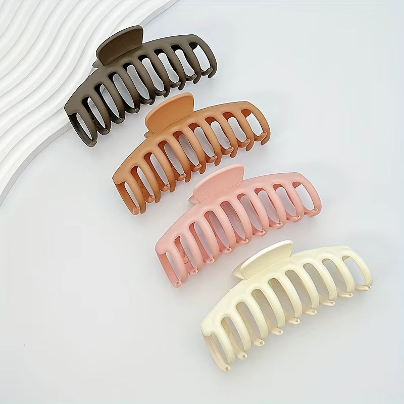 4Pcs/Set Keel 11Cm/4.33Inch Large Hair Clip Non-Slip Thick Hair Clip Matte Plastic Hair Clip Quick Bun Hair Clip Women'S Hair Ac
