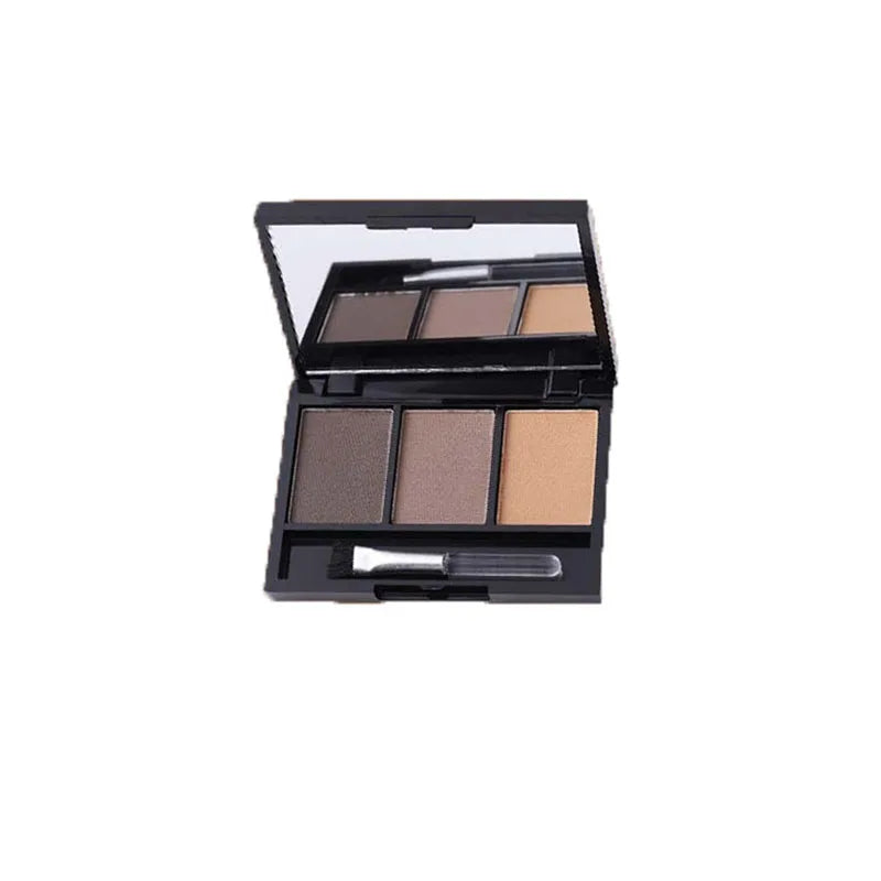 3 Color Eyebrow Powder Palette Cosmetic 3D Eye Brow Enhancer Professional Waterproof Makeup Eye Shadow with Brush Mirror Box