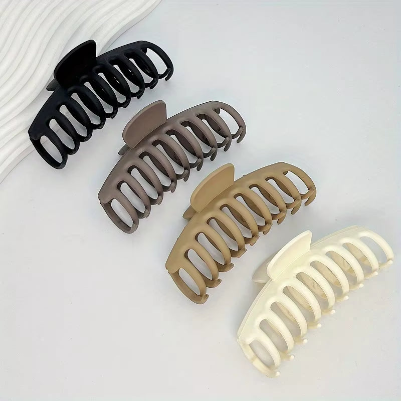 4Pcs/Set Keel 11Cm/4.33Inch Large Hair Clip Non-Slip Thick Hair Clip Matte Plastic Hair Clip Quick Bun Hair Clip Women'S Hair Ac