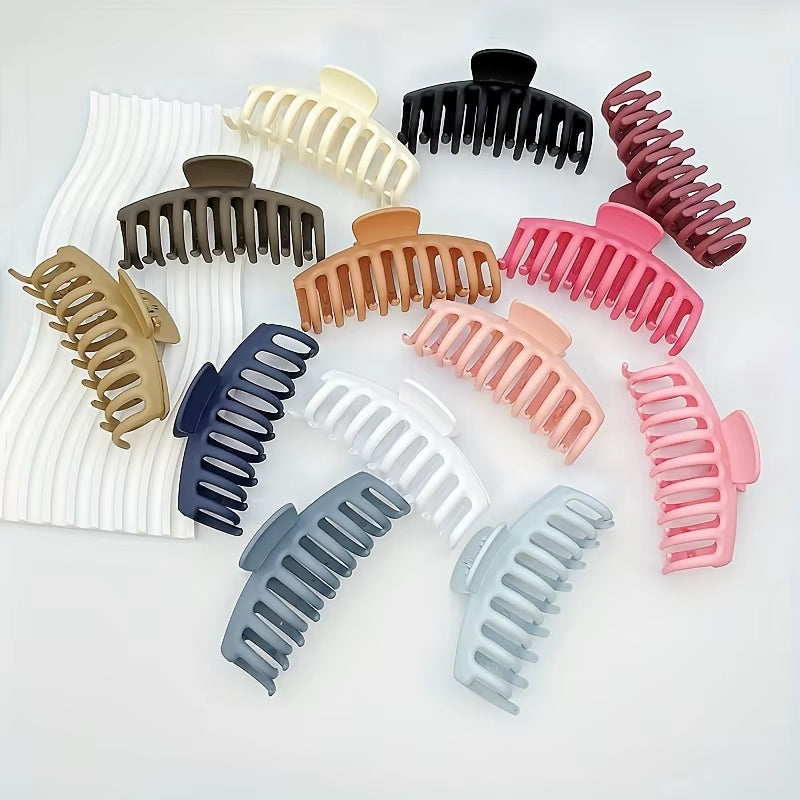 4Pcs/Set Keel 11Cm/4.33Inch Large Hair Clip Non-Slip Thick Hair Clip Matte Plastic Hair Clip Quick Bun Hair Clip Women'S Hair Ac