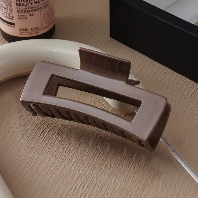 YHJ 10.5CM Hollow Square Soft Silicone Hair Claw Durable Anti-Collision Claw Clips Hair Clips Hair Accessories for Women Girls