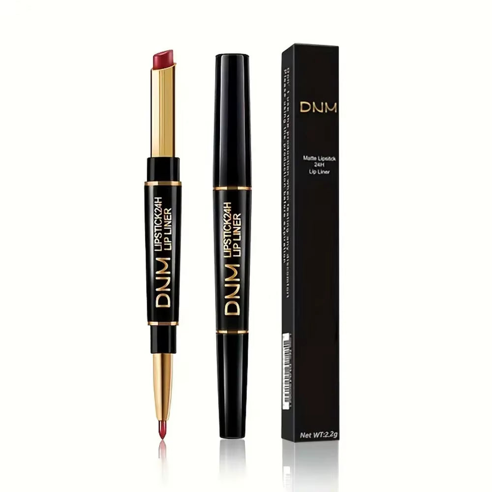 Double-Ended Non-Stick Cup Long Lasting Lipstick Lip Liner High Pigmented Waterproof Valentine'S Day Gifts
