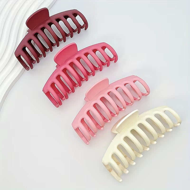 4Pcs/Set Keel 11Cm/4.33Inch Large Hair Clip Non-Slip Thick Hair Clip Matte Plastic Hair Clip Quick Bun Hair Clip Women'S Hair Ac