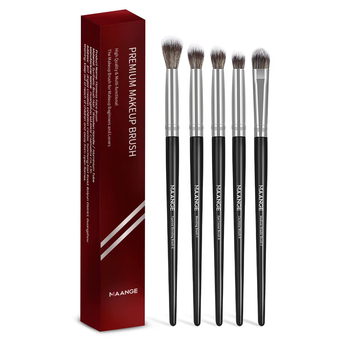 5PCS Eye Shadow Makeup Brush Set Concealer Brush Eye Cosmetic Soft Bristles Shader Brush Portable Beauty Makeup Tools