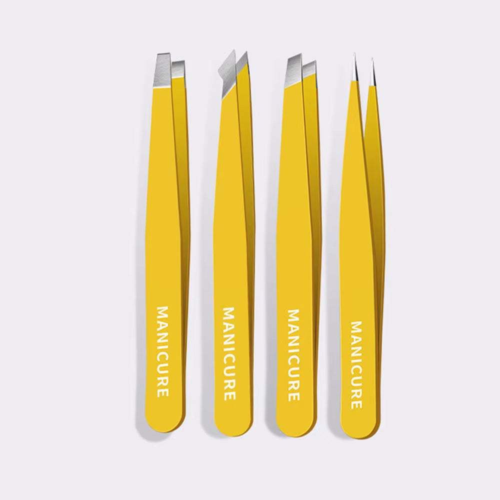 4Pcs Set Professional Tweezers Set Perfect for Eyebrow Hair Removal Splinter Very Effortless and Relaxed to Remove