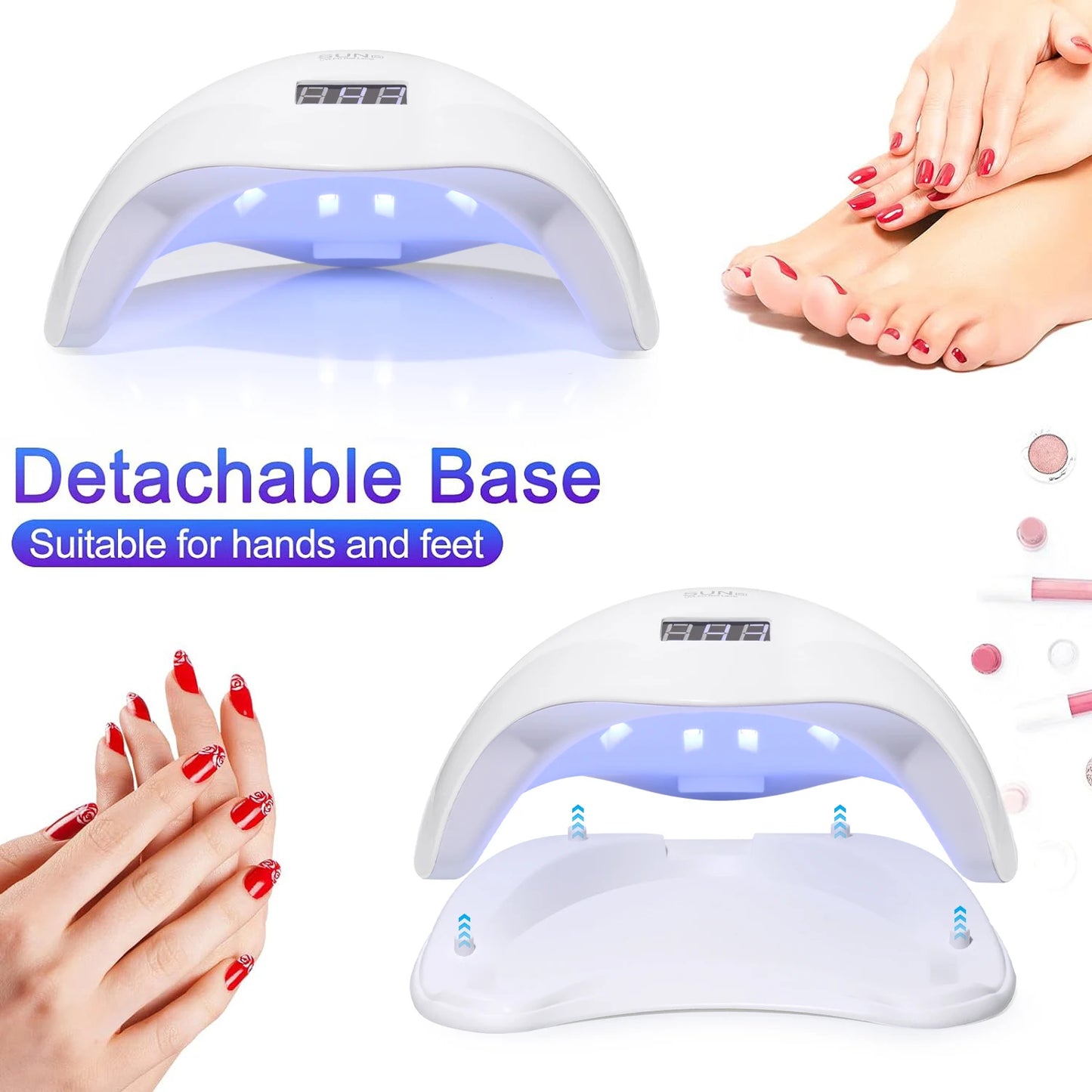 YIKOOLIN UV LED Nail Lamp 48W for Professional Saloon Fast Nail Gel Dryer with 4 Timers Automatic Sensor LCD Display