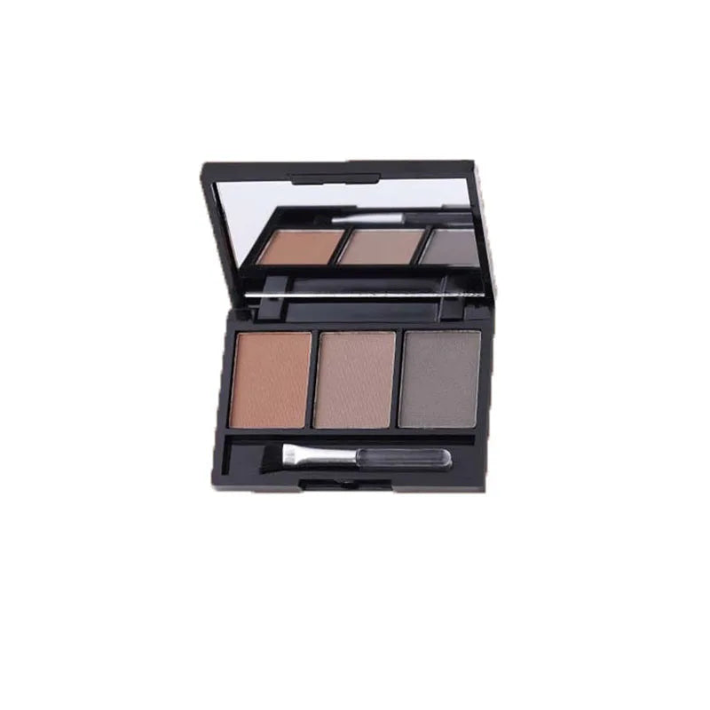 3 Color Eyebrow Powder Palette Cosmetic 3D Eye Brow Enhancer Professional Waterproof Makeup Eye Shadow with Brush Mirror Box