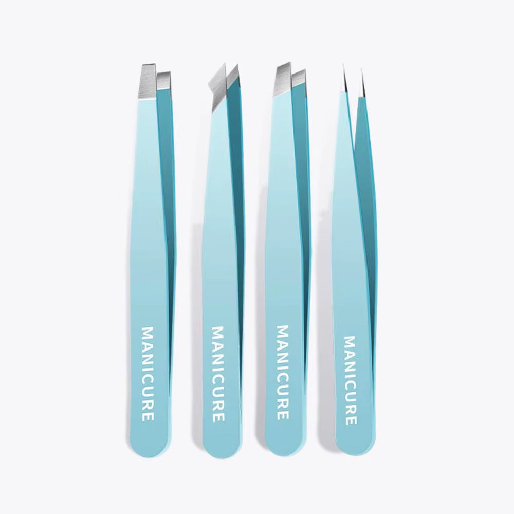 4Pcs Set Professional Tweezers Set Perfect for Eyebrow Hair Removal Splinter Very Effortless and Relaxed to Remove
