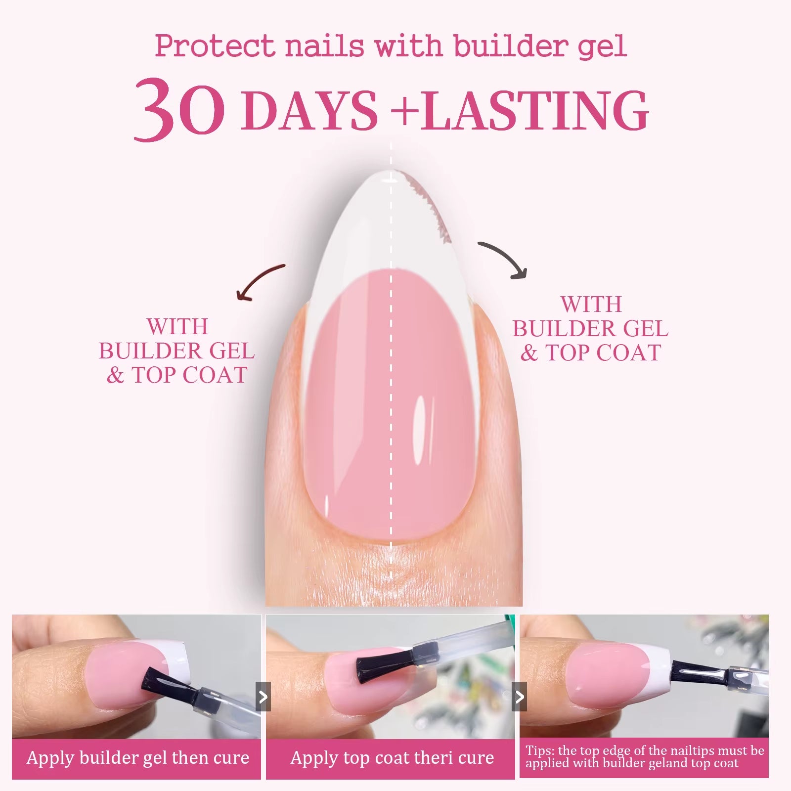 150PCS Coffin Almond Soft Gel Press on Nails 3 in 1 French Nail Tips Removeable 15 Sizes of Nail Art with Design DIY False Nails
